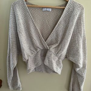 Urban Outfitters cropped, deep v-neck sweater